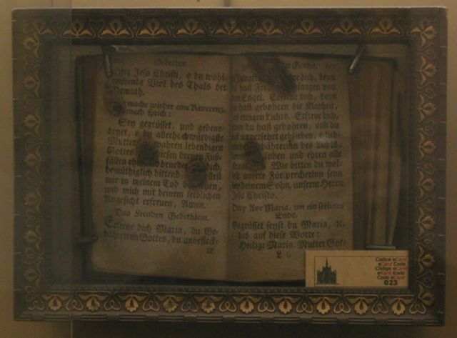 Joseph Schitz' fingerprints on a German Prayerbook