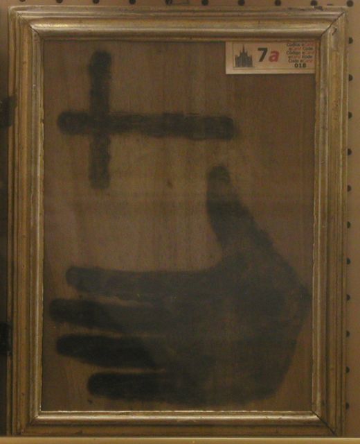 Fr. Panzini's Handprint and Cross