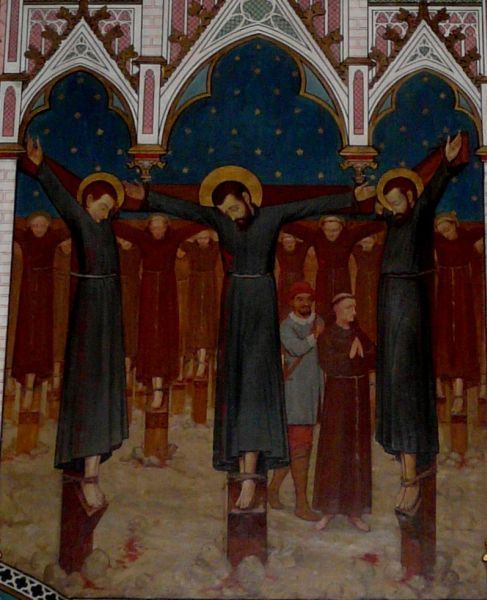 Saints Paul Miki, John de Goto & James Kisai. ca 1880, Abbey Church, Drongen, Belgium.