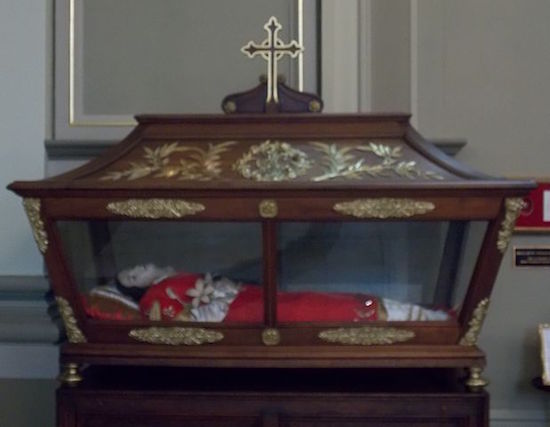 St. Valeria's relics in St. Joseph Co-Cathedral, Thibodaux, Louisiana. Photo by Farragutful - Own work, CC BY-SA 3.0, https://commons.wikimedia.org/w/index.php?curid=33300831