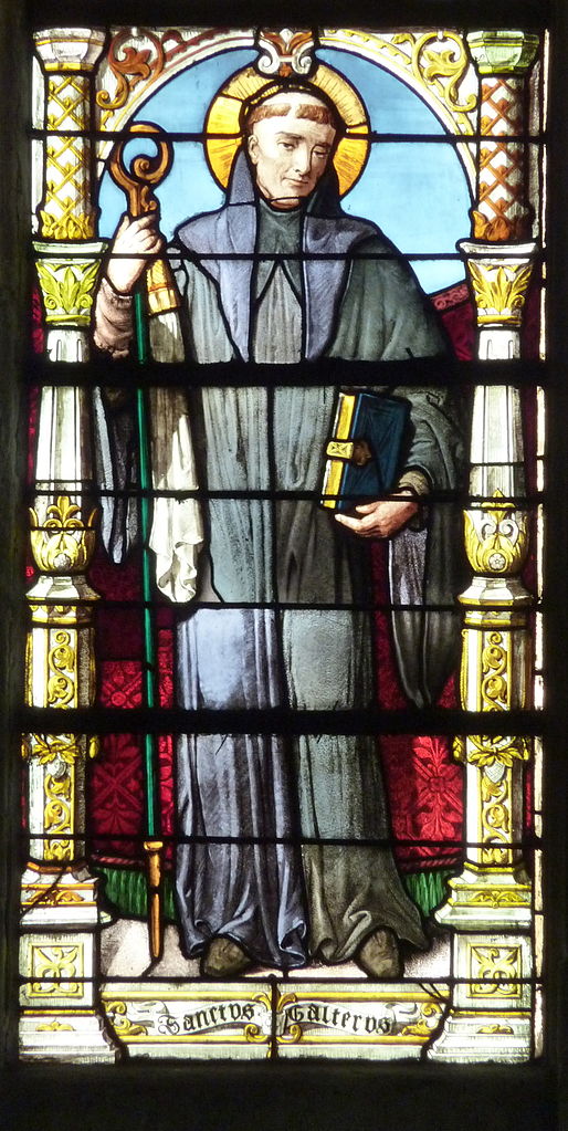 Saint Walter of Pontoise, stained glass from Saint-Maclou Cathedral in Pontoise, photo by GFreihalter (details)