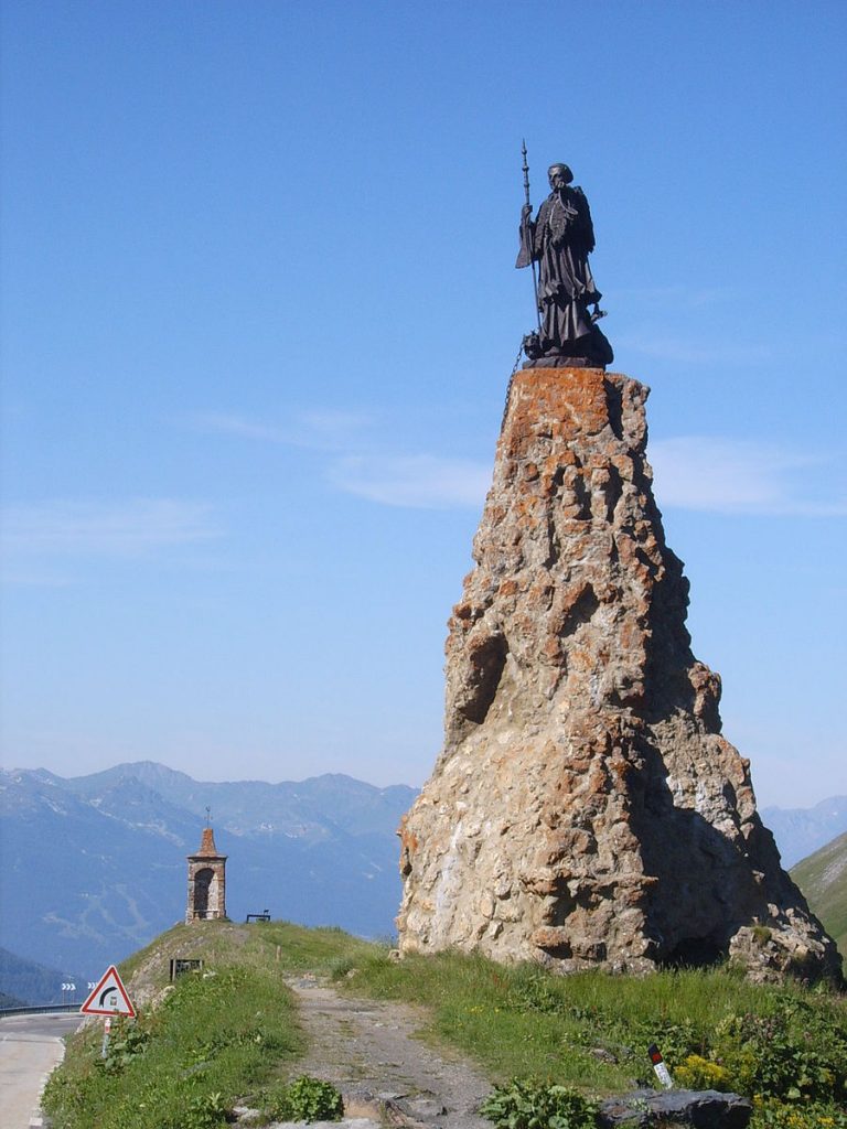 St. Bernard of Menthon, Statue at the Little Saint Bernard's Pass in the Alps 