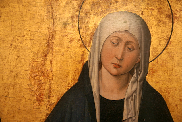 Detail of the Sorrowful Mother from the Stauffenberg Altarpiece, by the anonymous Master of the Stauffenberg Altarpiece (photo by Vincent Desjardins) source/details