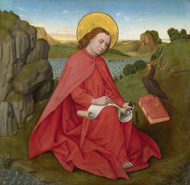 Saint John on Patmos about 1460-70, German, South. The National Gallery.