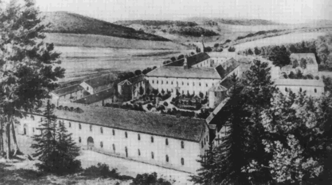 The Cistercian Abbey of Notre Dame-des-Neiges, where he became a monk.