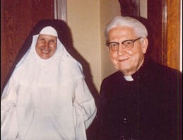 Fr. Ciszek visits with Sr. Marie Louis Bertrand, OP