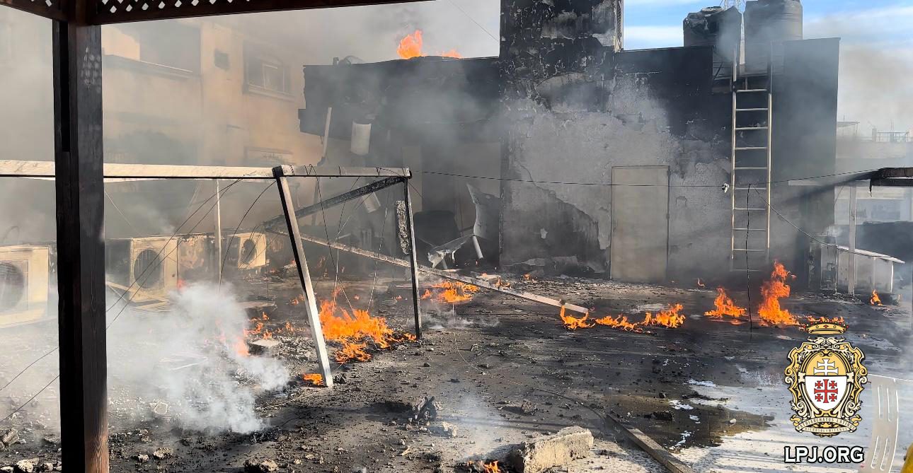 The convent belonging to the Misionaries of Charity attached to Holy Family Catholic church in Gaza was damaged by rocket fire that reportedly came from Israeli military forces on Dec. 16, 2023. (Credit: Latin Patriarchate of Jerusalem via X.)